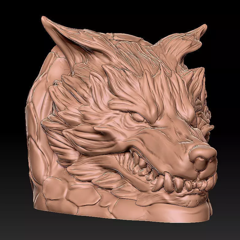 Wolf Head 3D print model_0