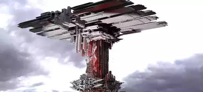 Solar Cyberpunk Ship  3D model
