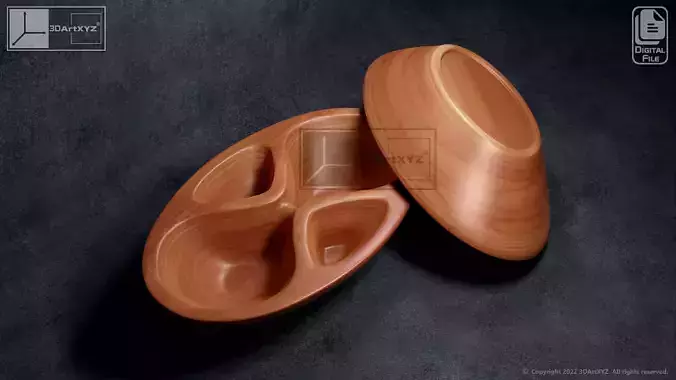 Oval Bowl - CNC Files for Wood - STL
