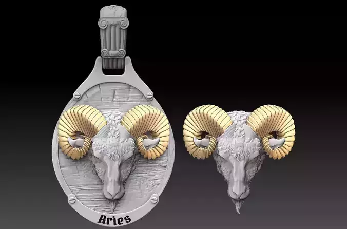 Aries Zodiac Sign pendant  3D print model