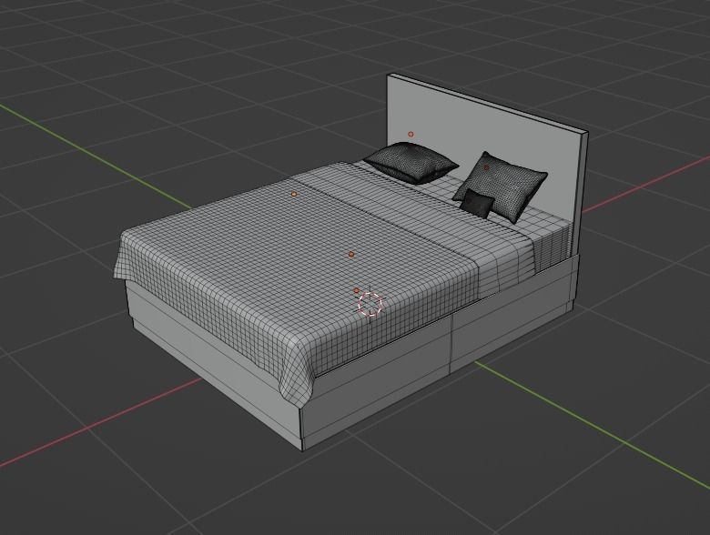 Modern Bed  3D model_3