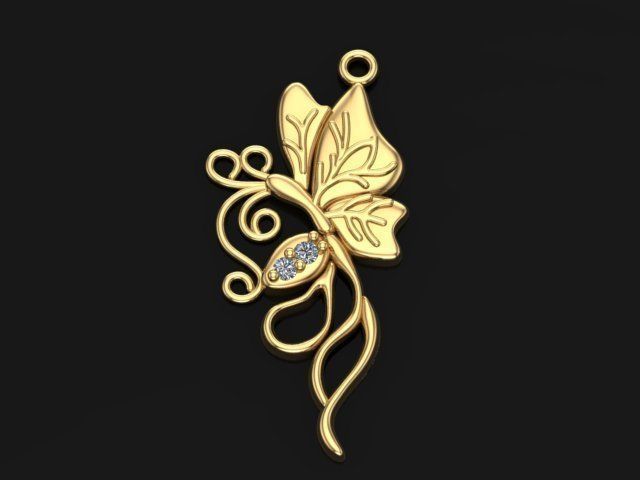 Butterfly Pendant 3D print model_2