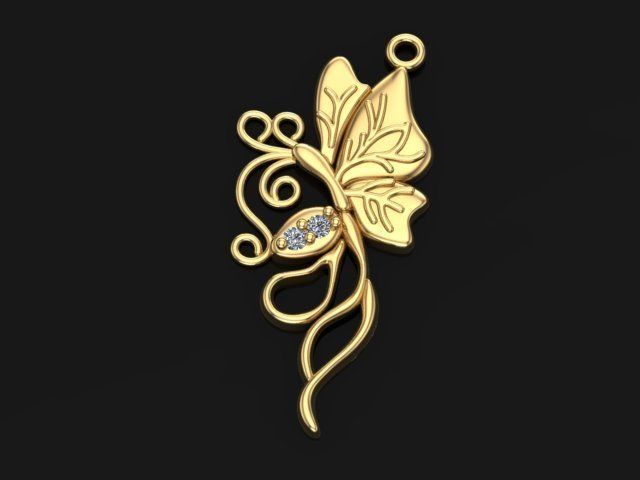 Butterfly Pendant 3D print model_1
