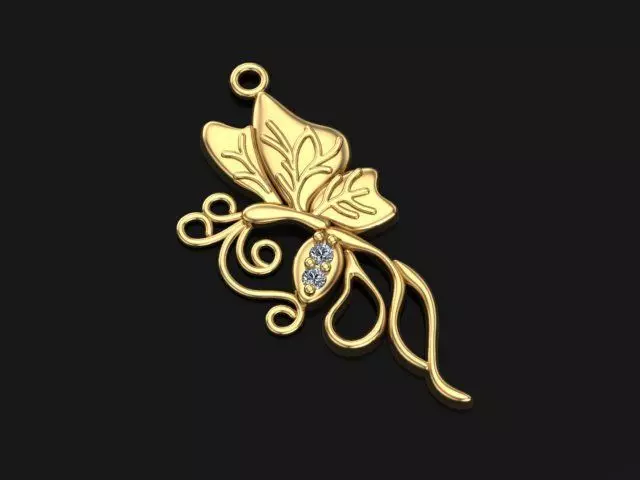 Butterfly Pendant 3D print model_0
