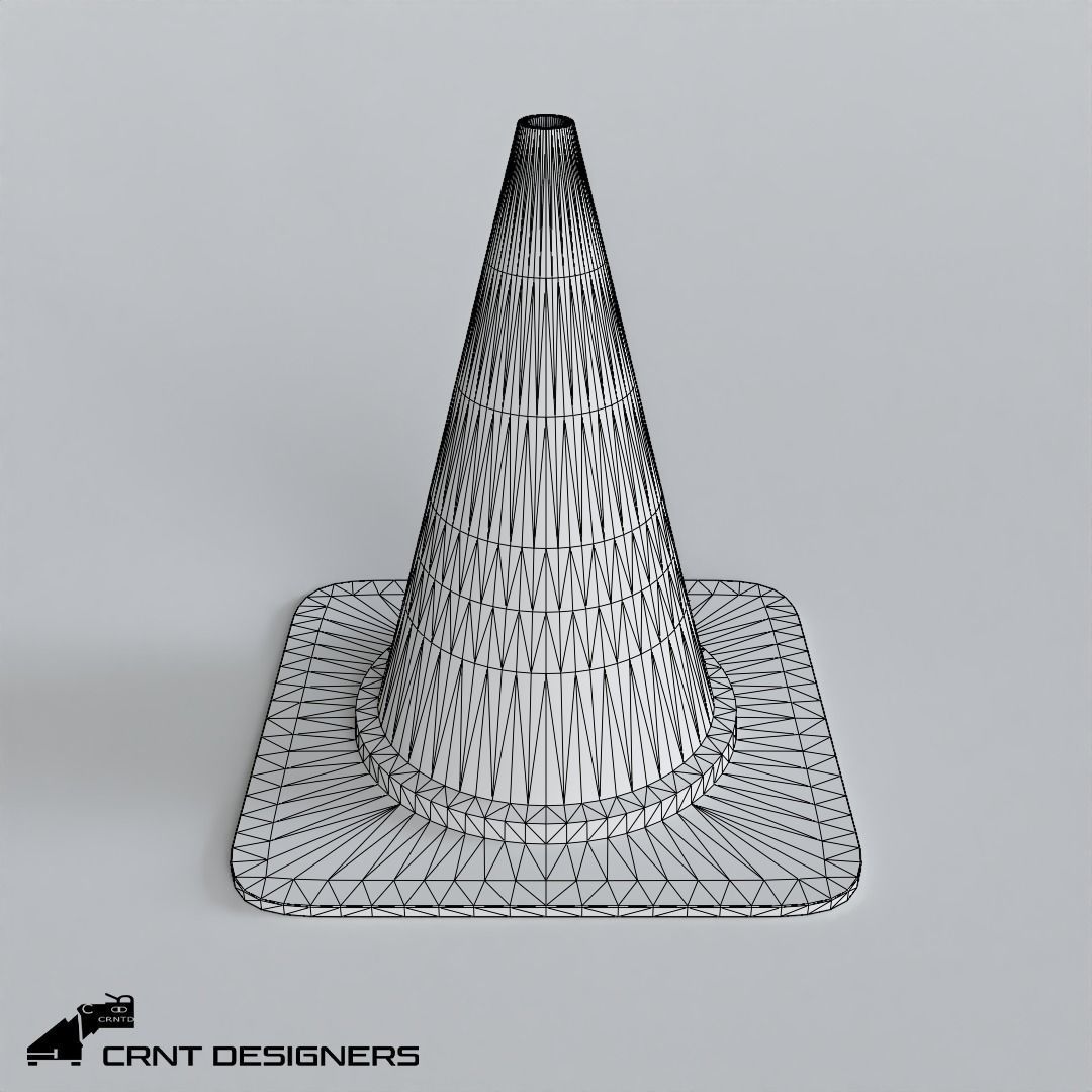 Traffic Cone Low Poly PBR 3D Model Low-poly 3D model_1
