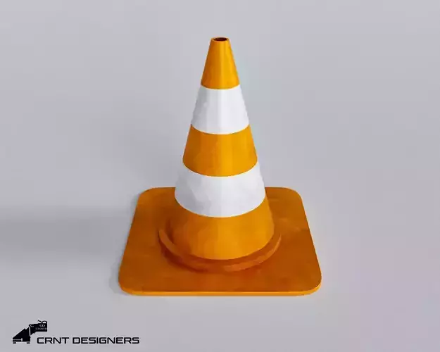 Traffic Cone Low Poly PBR 3D Model