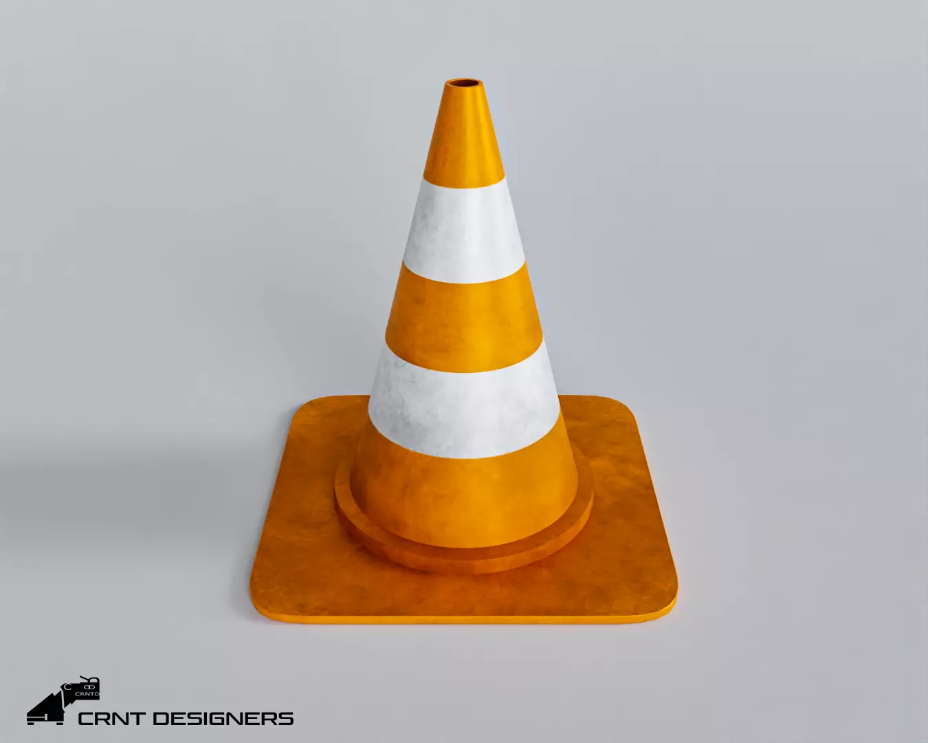 Traffic Cone Low Poly PBR 3D Model Low-poly 3D model_0