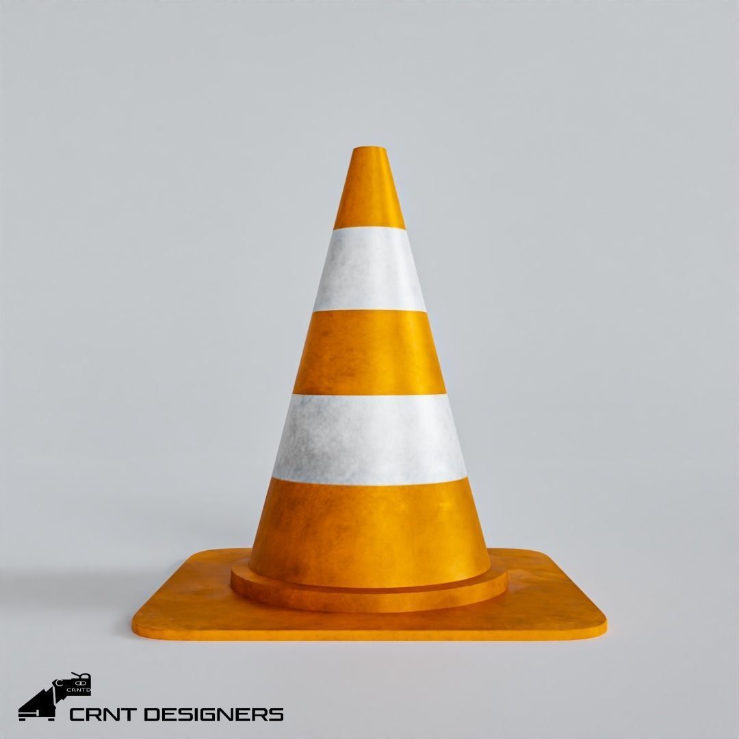 Traffic Cone Low Poly PBR 3D Model Low-poly 3D model_4