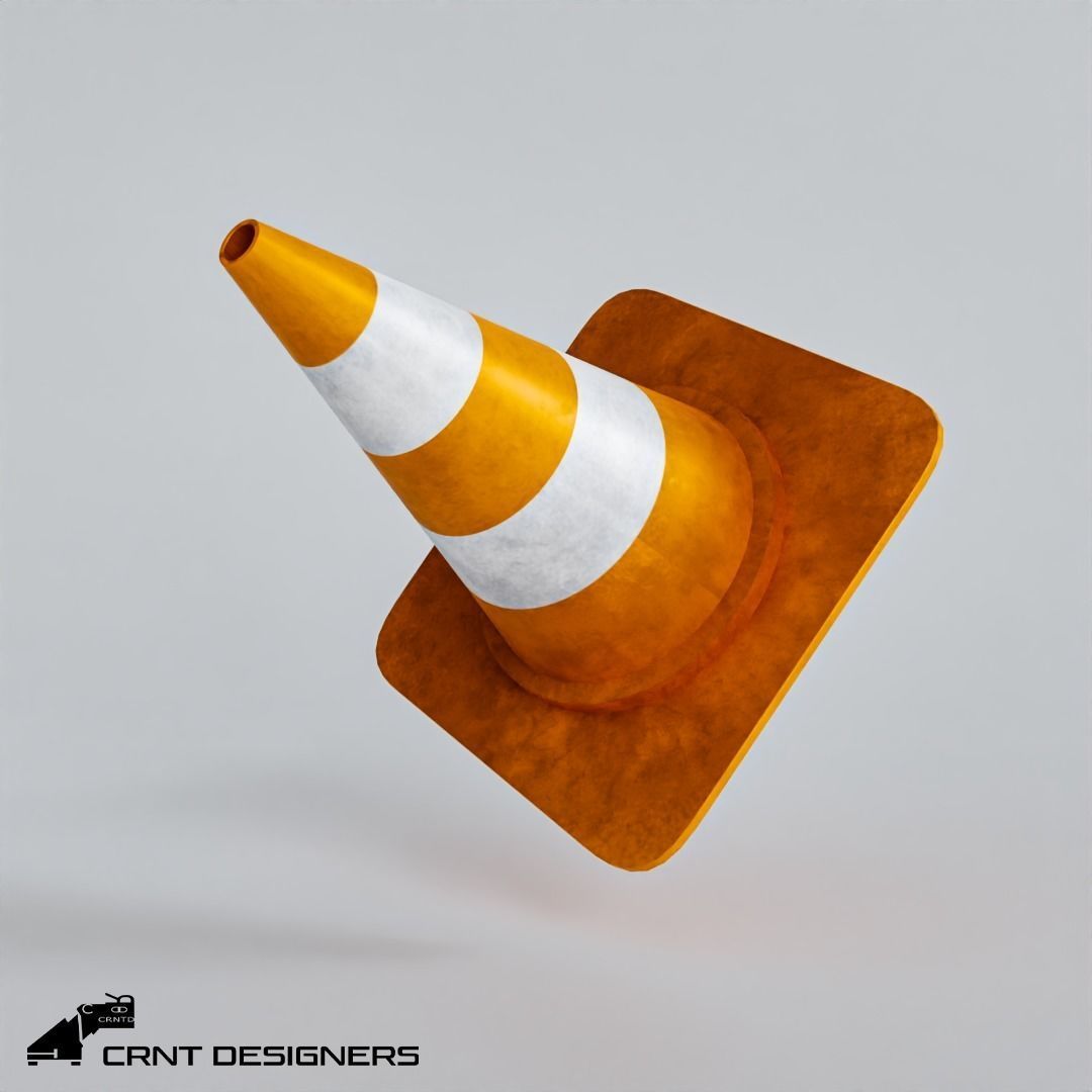 Traffic Cone Low Poly PBR 3D Model Low-poly 3D model_3