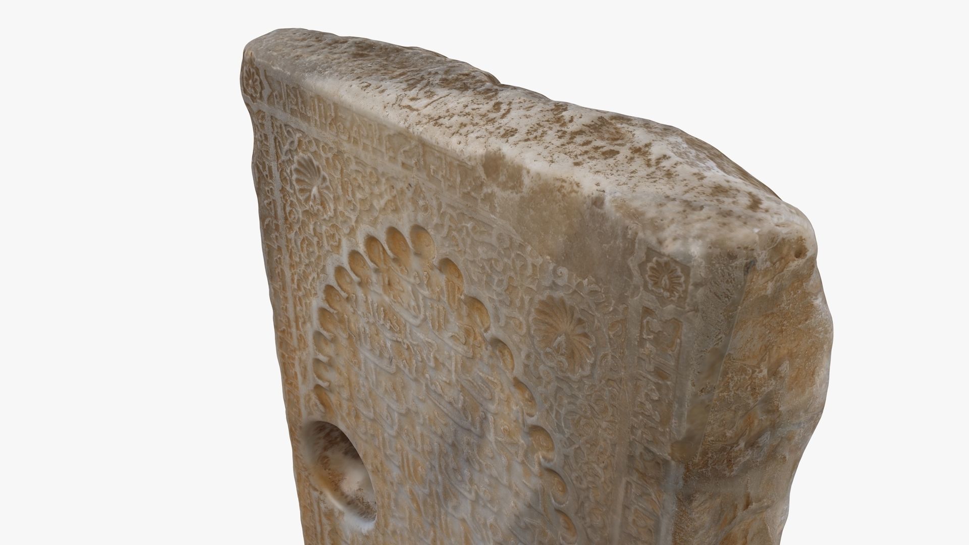 Omayyad dynasty - Funerary stele of Chellah Low-poly 3D model_10