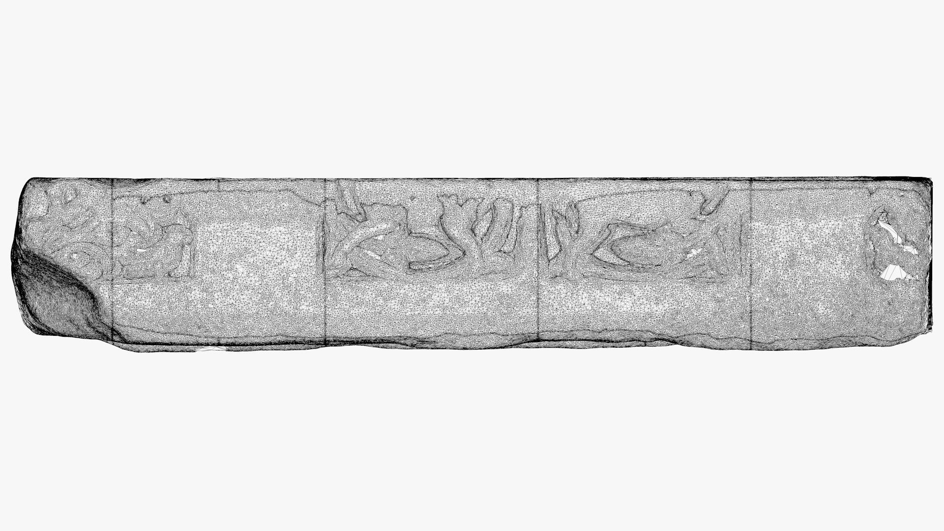 Omayyad dynasty - Funerary stele of Chellah Low-poly 3D model_5