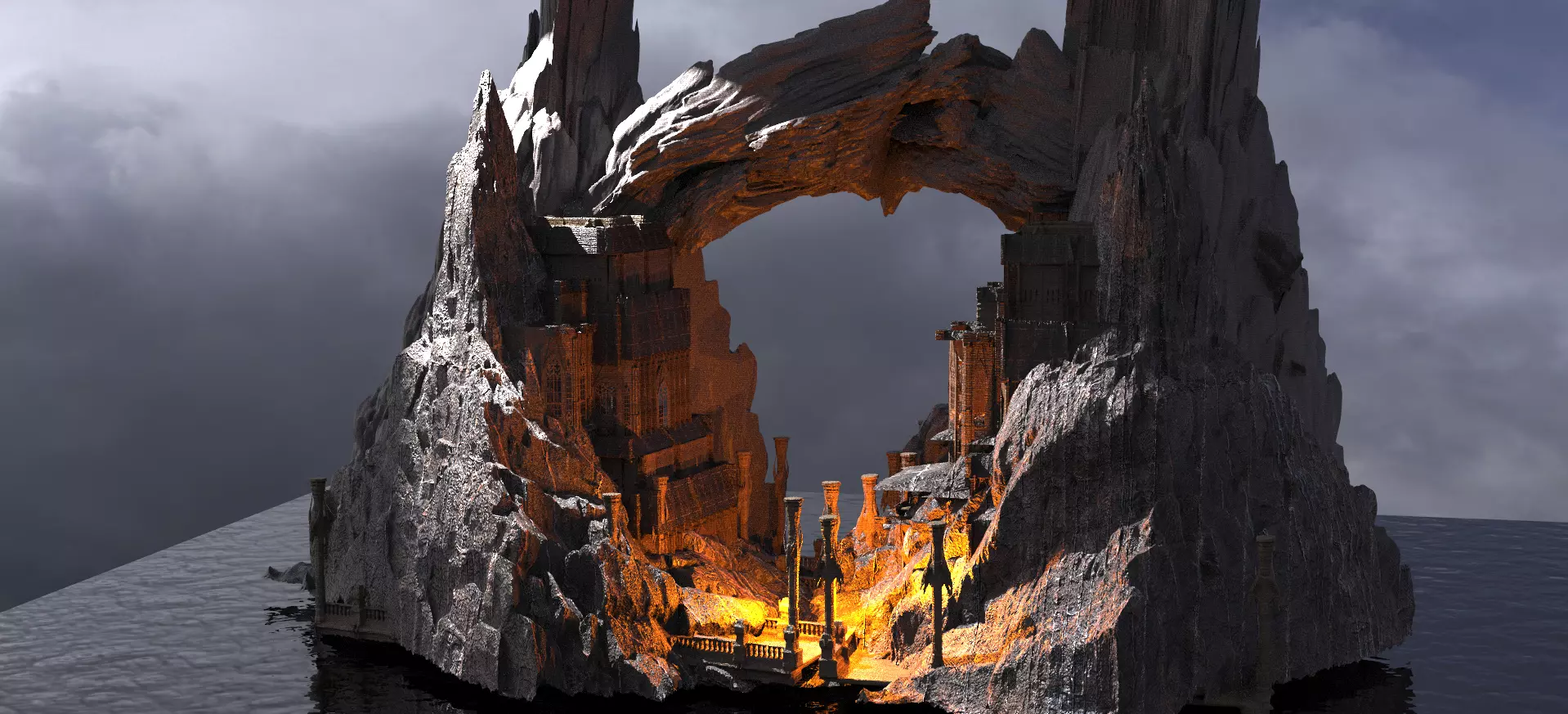 Mining Drake Tower Kit bash City Mine  3D model_0