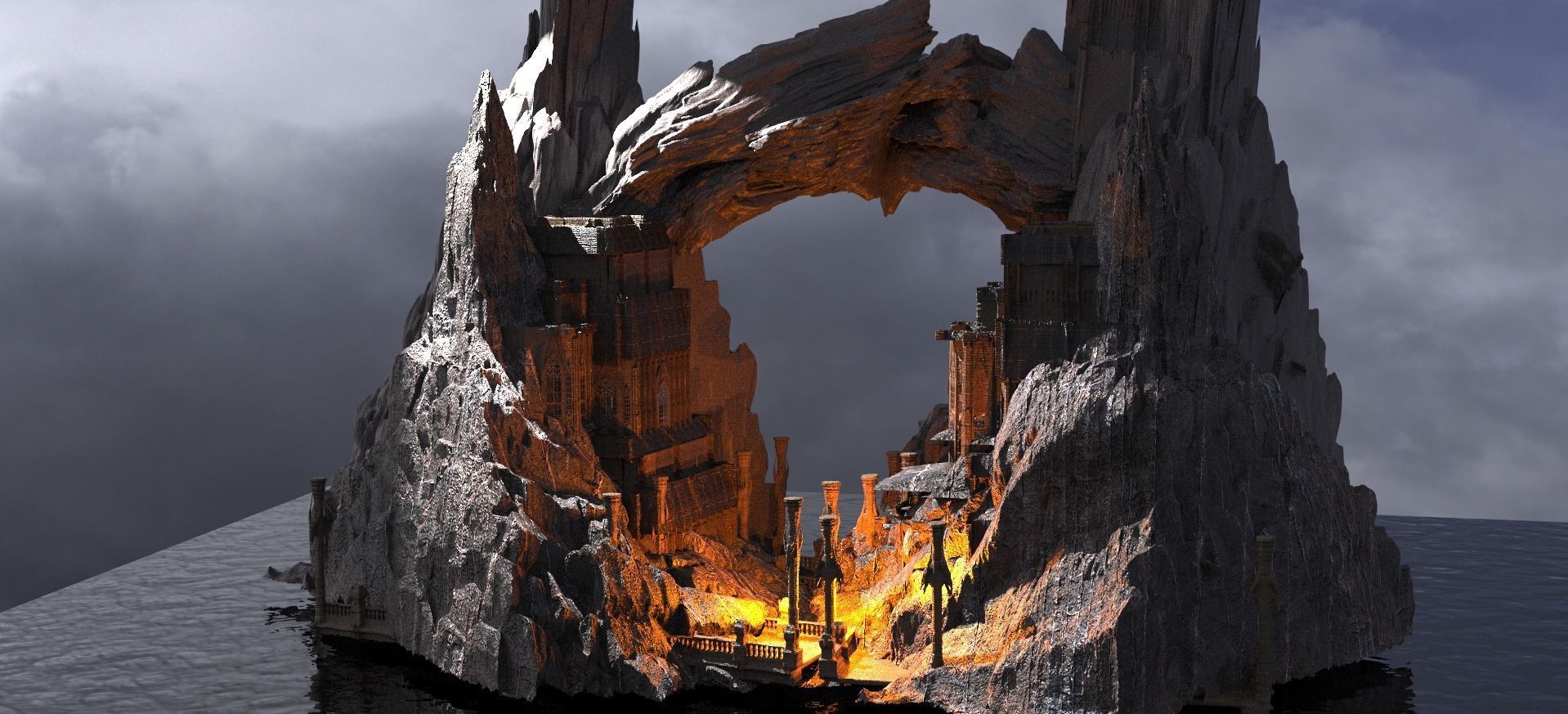 Mining Drake Tower Kit bash City Mine  3D model_2