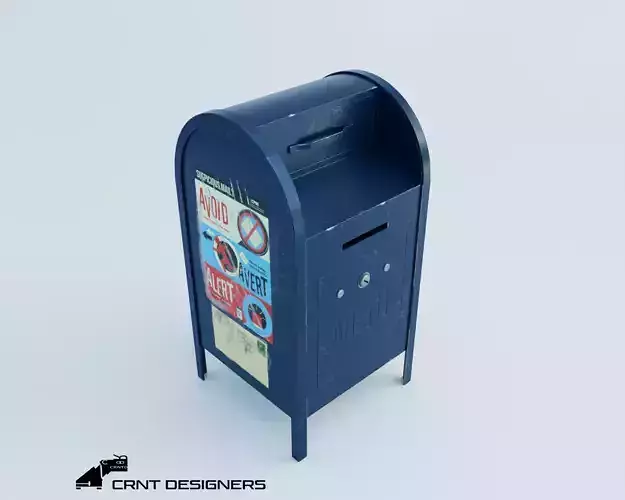 Mail Box Low Poly PBR 3D Model