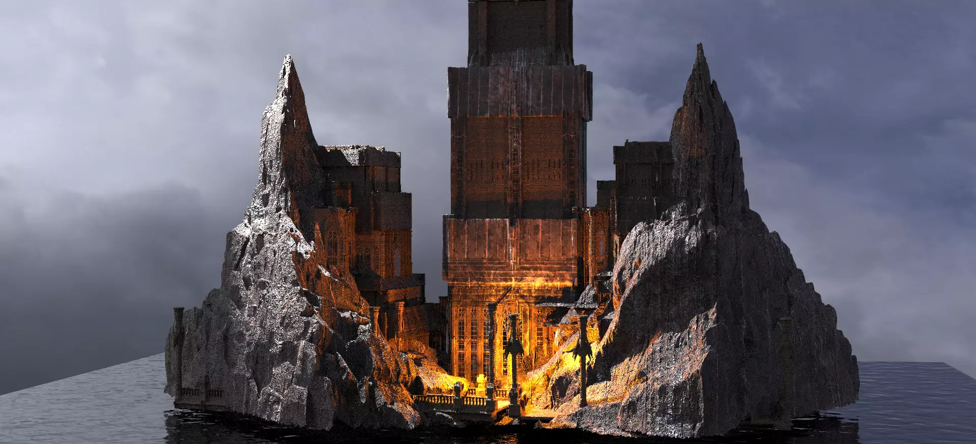 Mining Drake Tower Kitbash 3 3D model_0