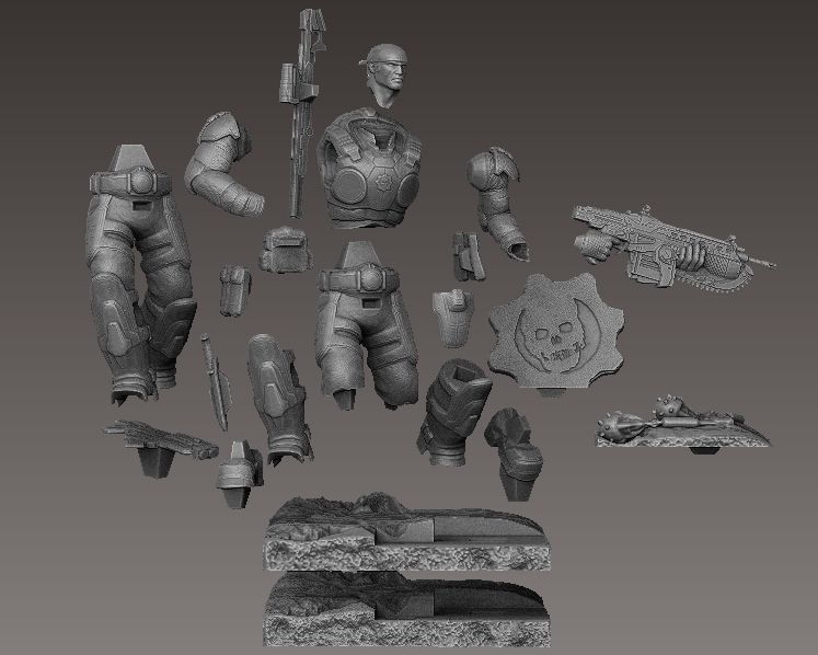 ONE10 Marcus Fenix - Gear of Wars 3D print model_10