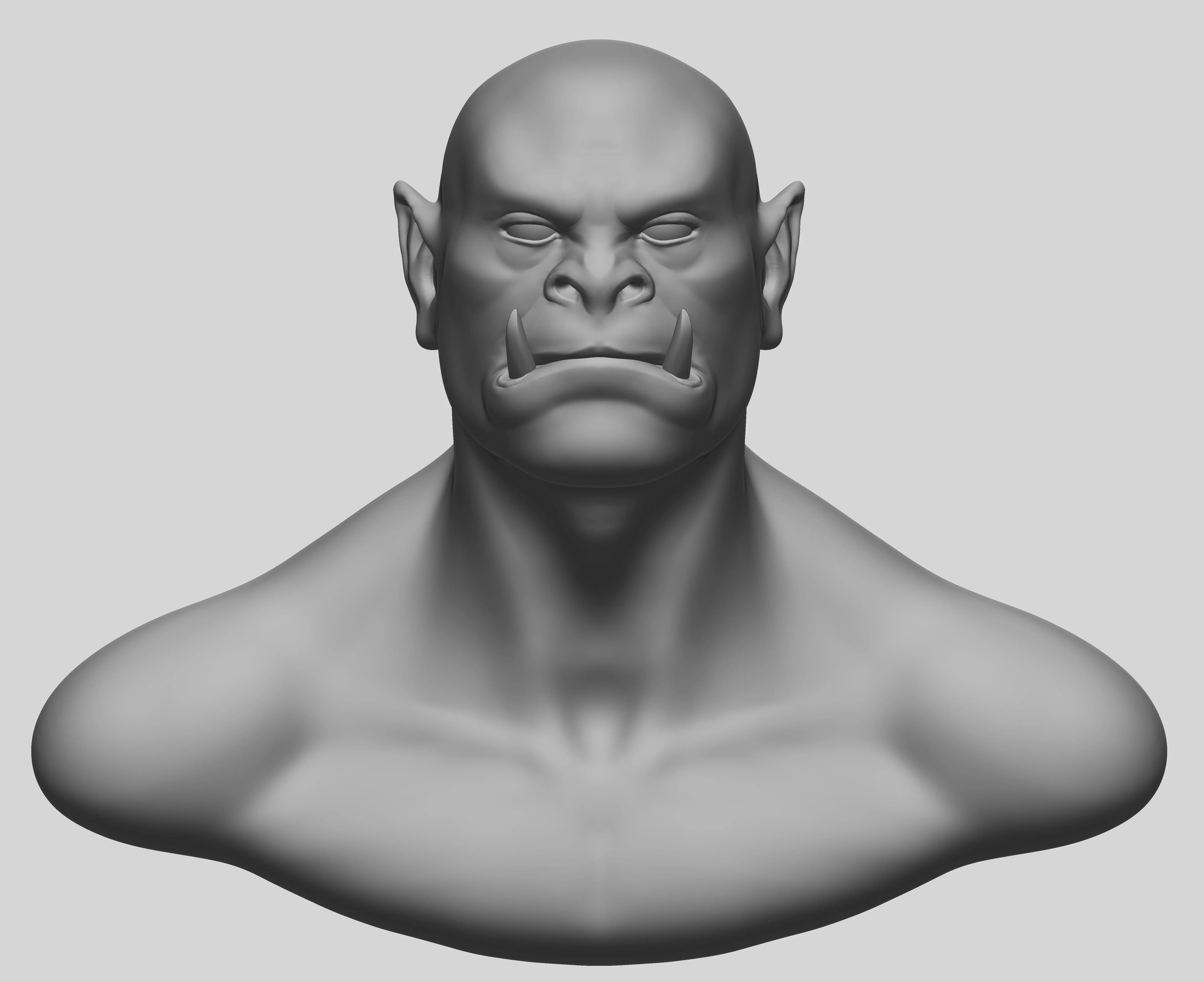 BASE MESH ORC HEAD 3D print model