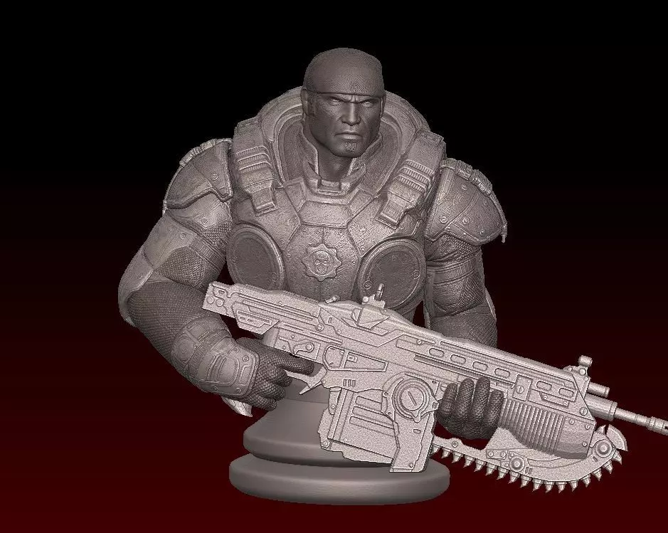 ONE10 Marcus Fenix Bust - Gear of Wars 3D print model