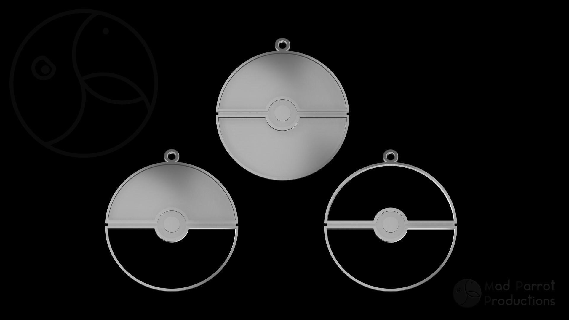 Pokemon Pokeball Christmas Decoration 3D print model_1