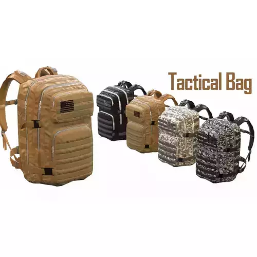 Tactical Bag Military Backpack Low-poly 3D model