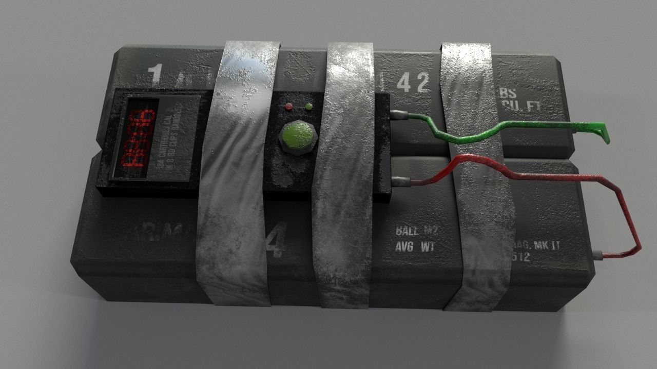 C4 Bomb Low-poly 3D model_6