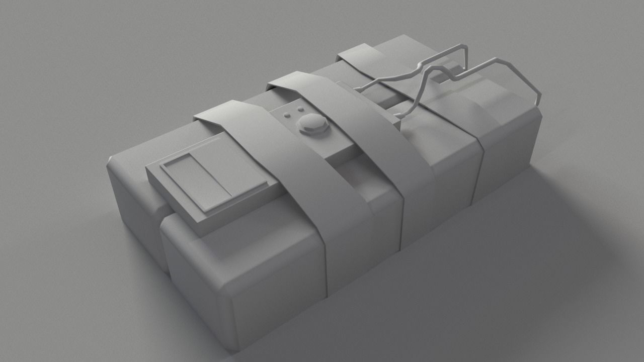 C4 Bomb Low-poly 3D model_7