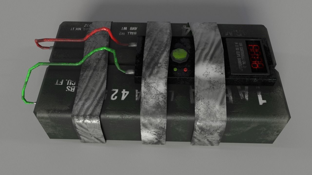 C4 Bomb Low-poly 3D model_5