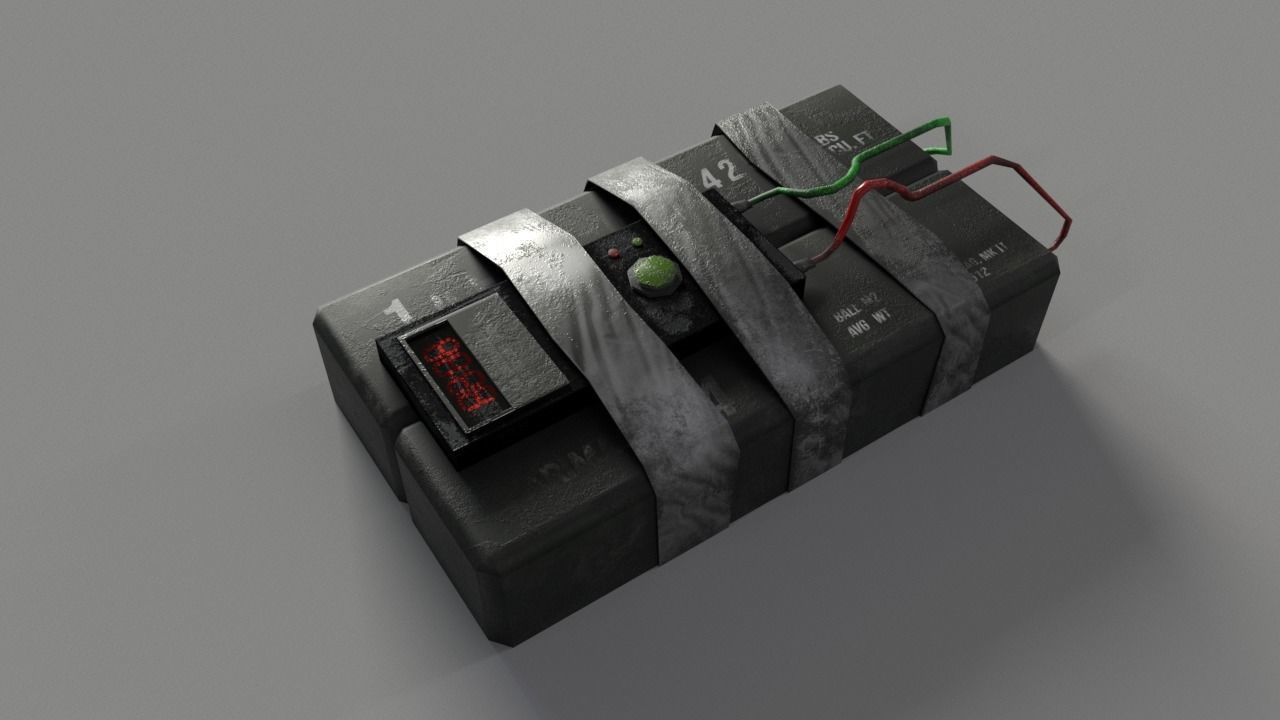 C4 Bomb Low-poly 3D model_2