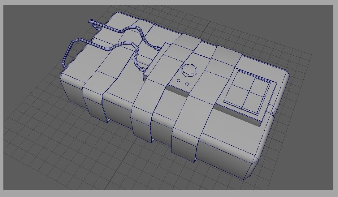 C4 Bomb Low-poly 3D model_9