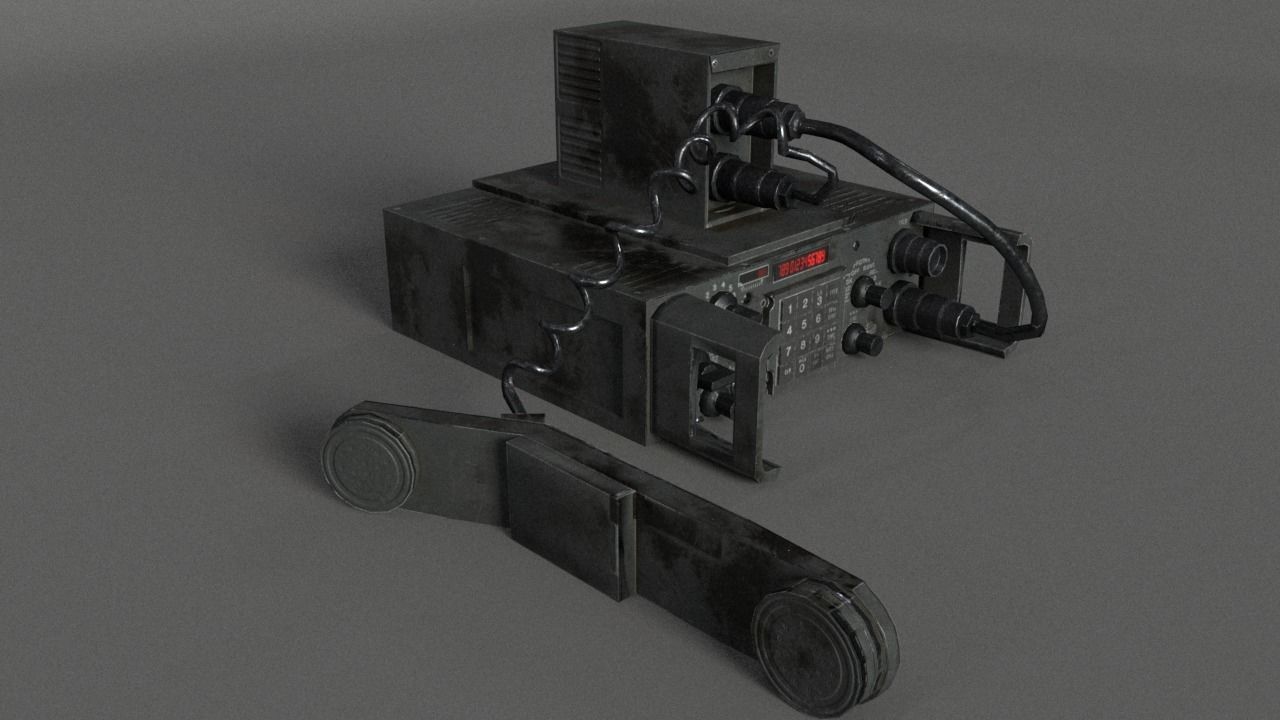 Military Radio Game Ready Low-poly 3D model_3