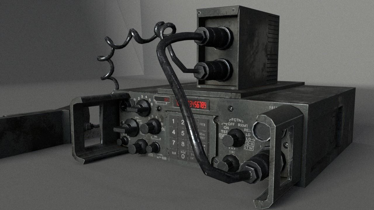 Military Radio Game Ready Low-poly 3D model_5