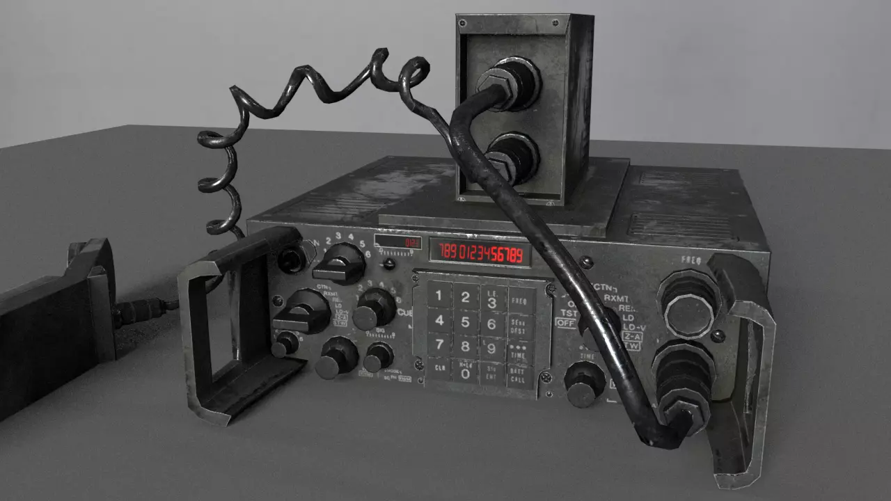 Military Radio Game Ready Low-poly 3D model_0