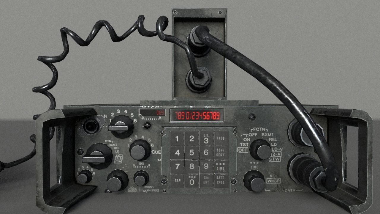Military Radio Game Ready Low-poly 3D model_4