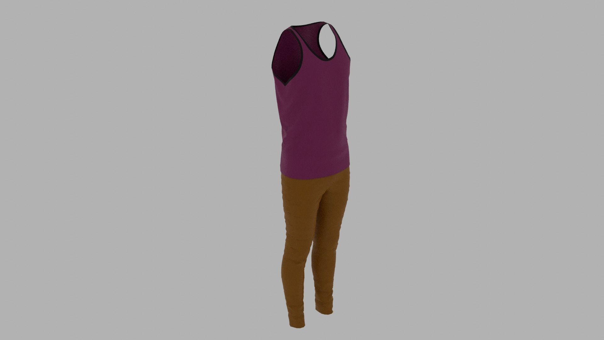 Sport Suit Low-poly 3D model_5