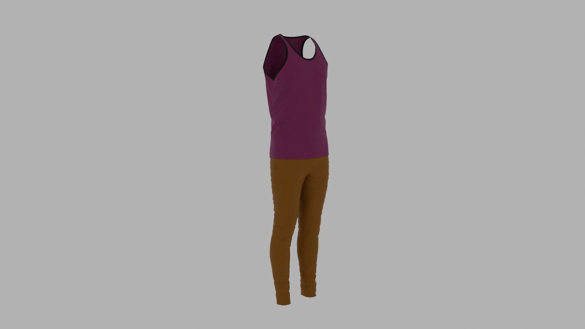 Sport Suit Low-poly 3D model_3