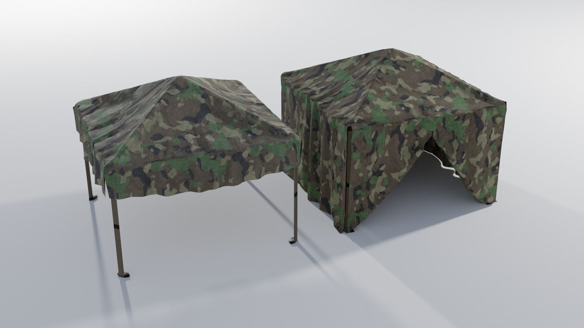 Canopy Tents with multiple textures Low-poly 3D model_5