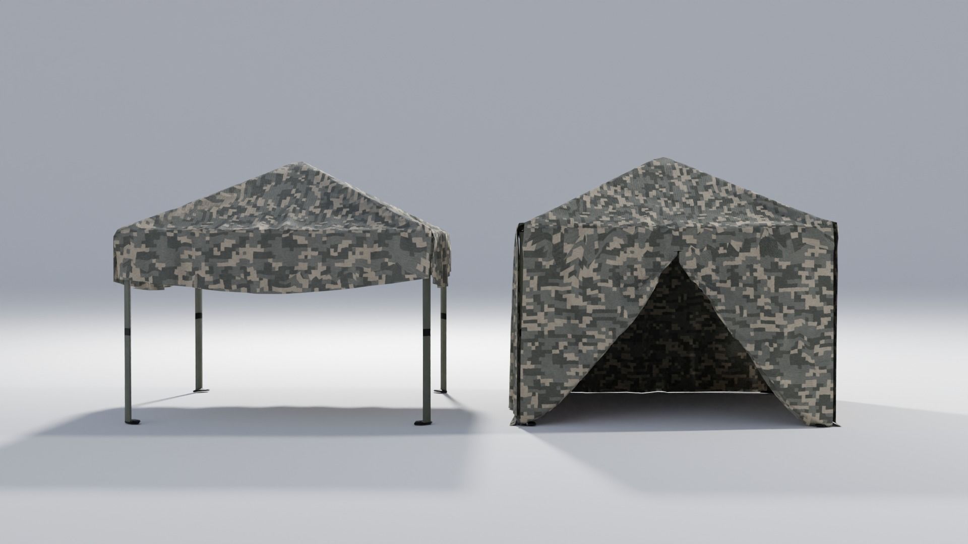 Canopy Tents with multiple textures Low-poly 3D model_7