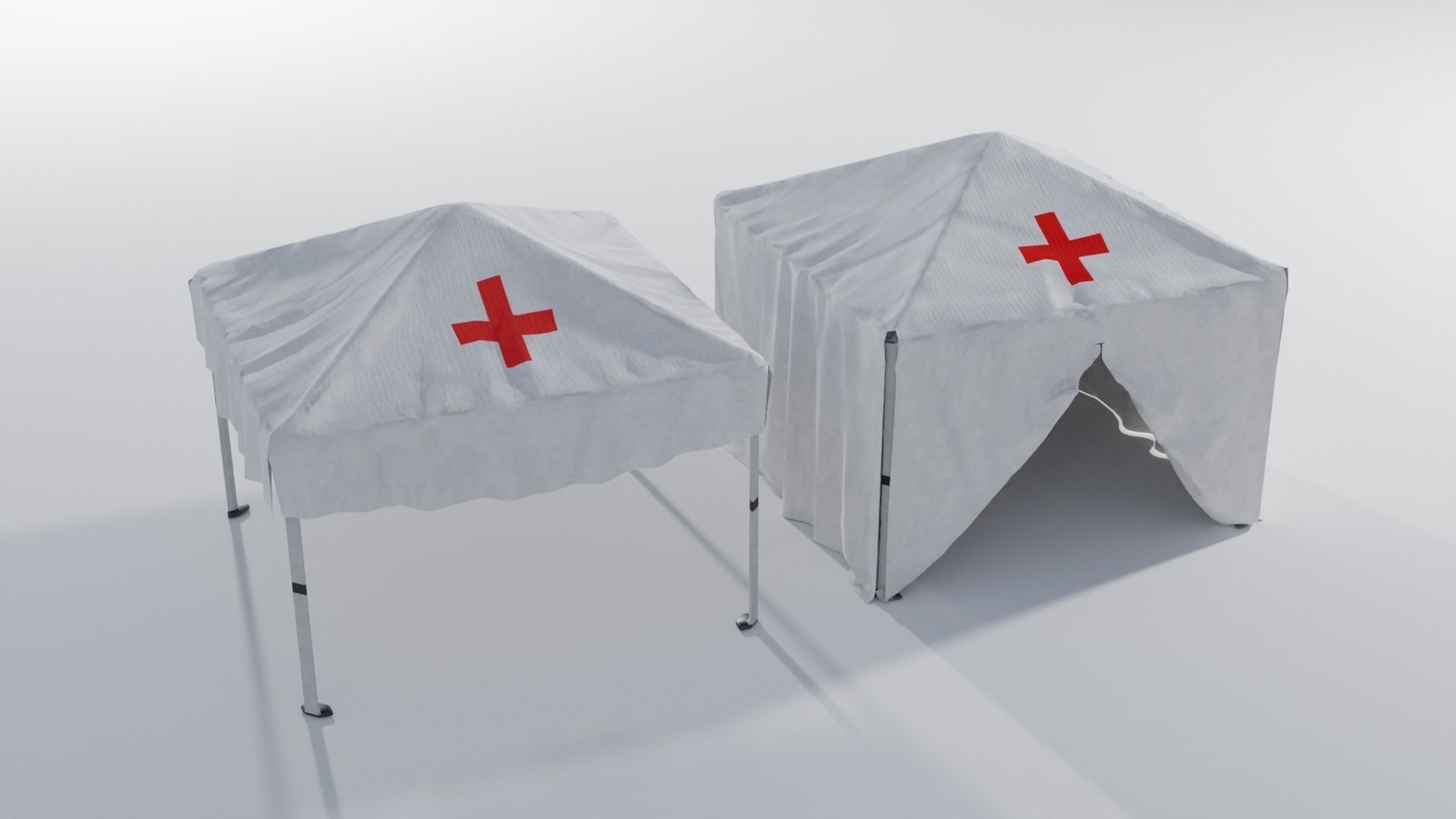 Canopy Tents with multiple textures Low-poly 3D model_4