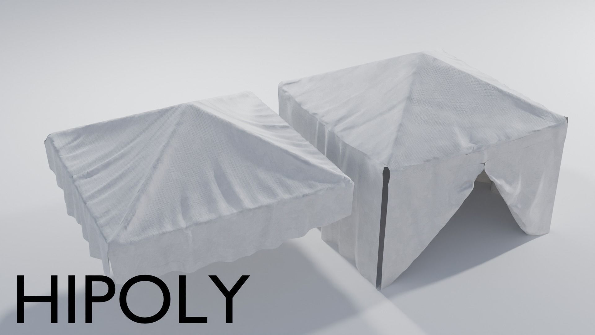 Canopy Tents with multiple textures Low-poly 3D model_8