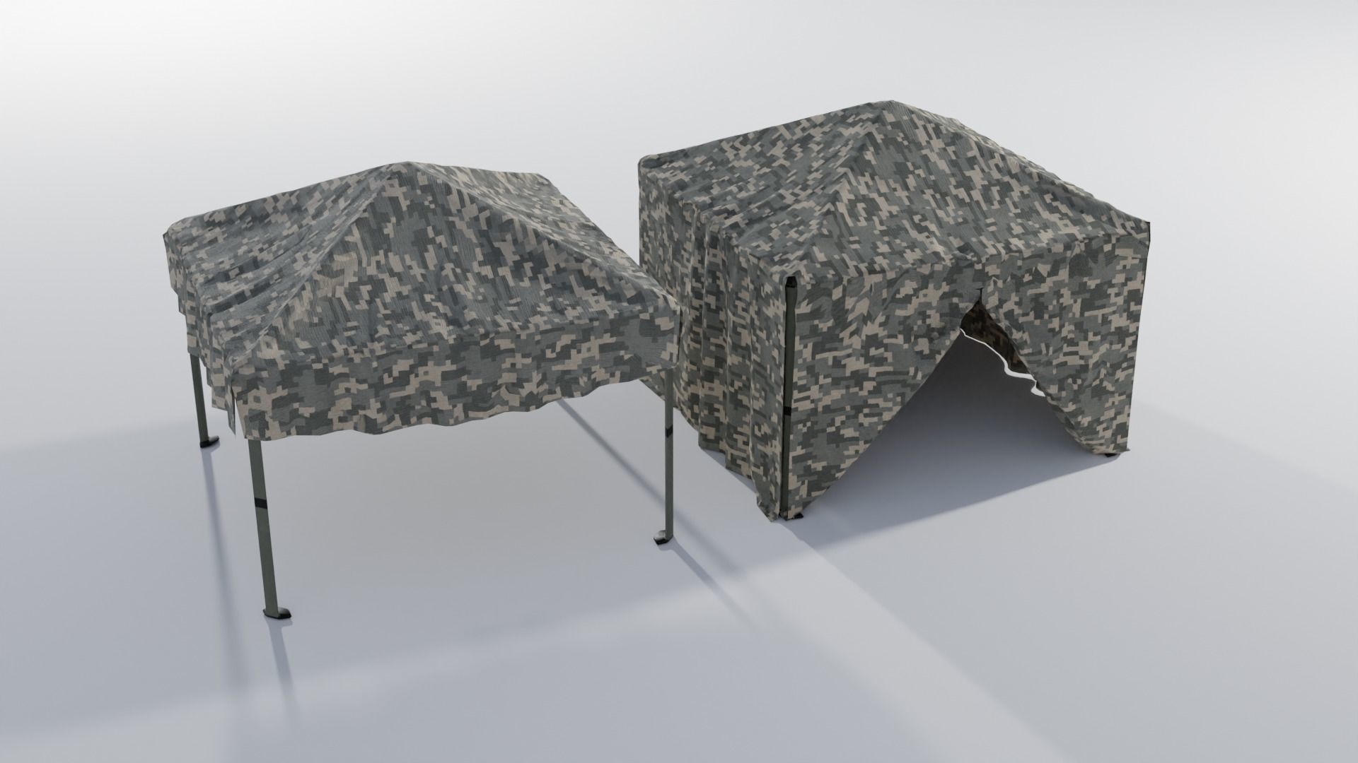 Canopy Tents with multiple textures Low-poly 3D model_6