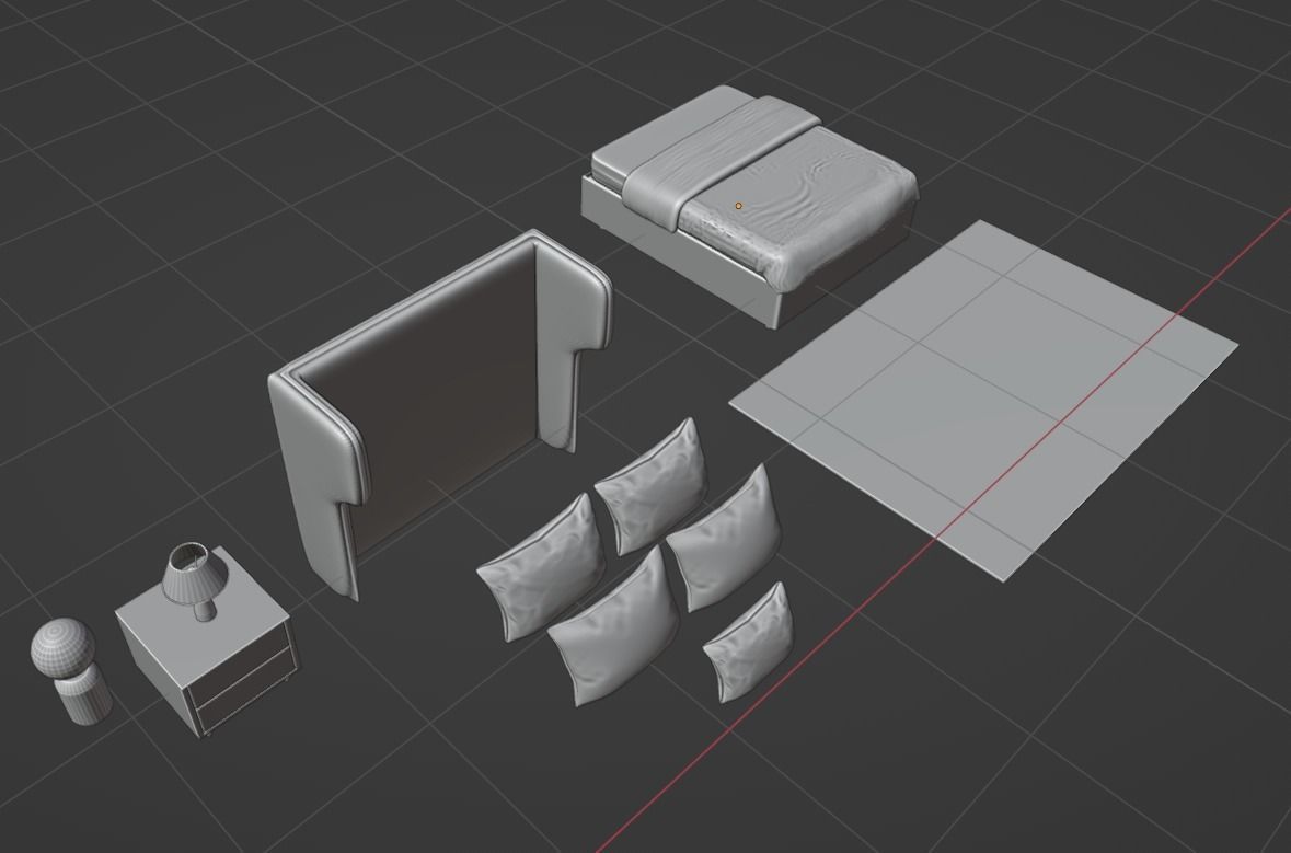 Modern Bed Design 03 3D model_7