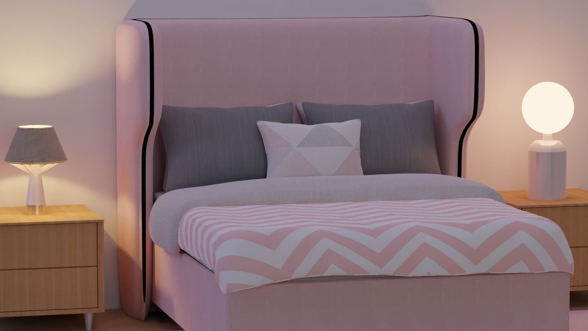 Modern Bed Design 03 3D model_1
