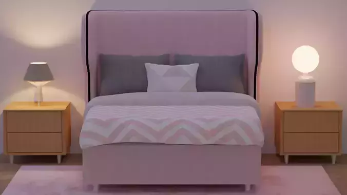 Modern Bed Design 03 3D model