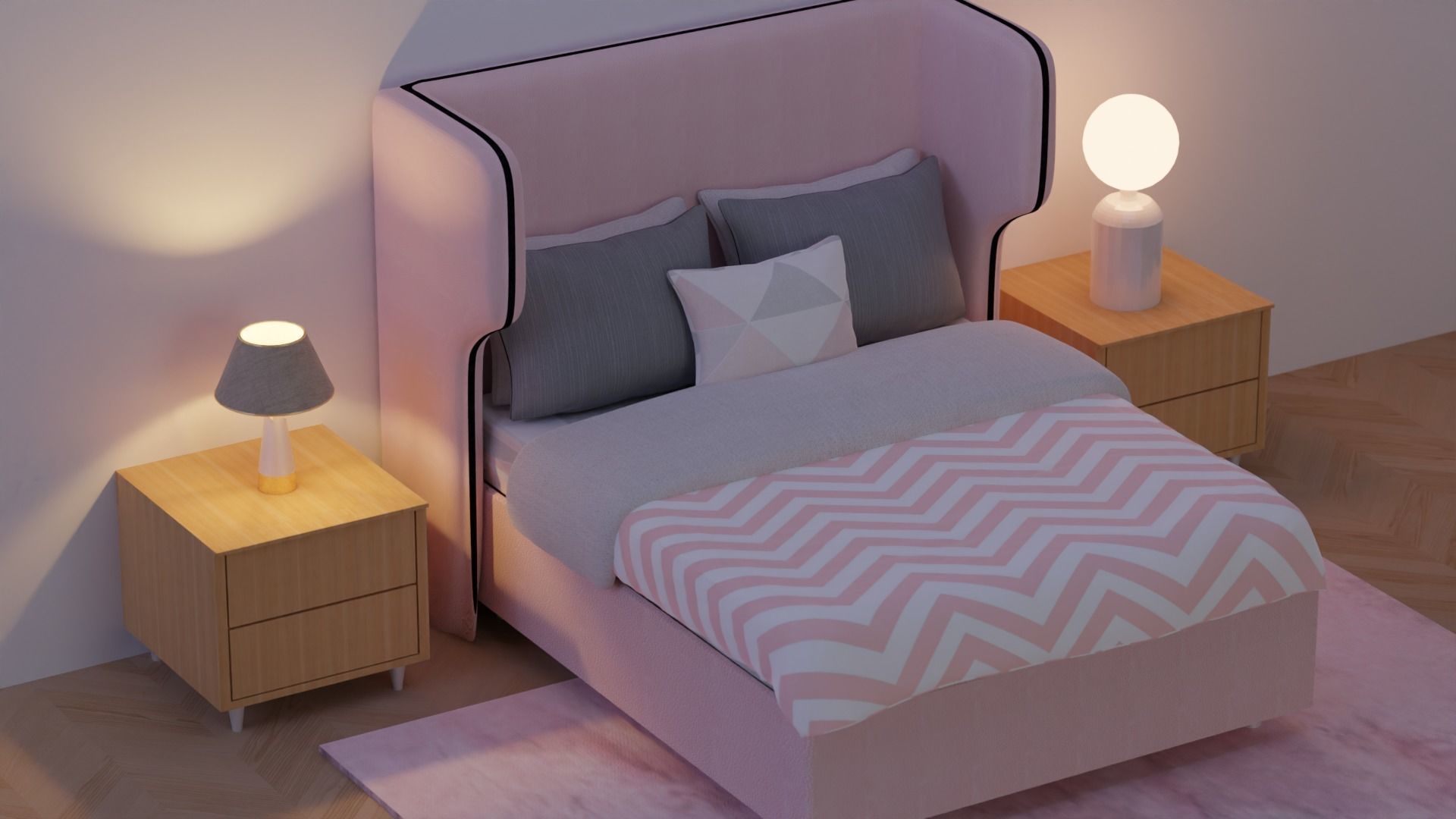 Modern Bed Design 03 3D model_3