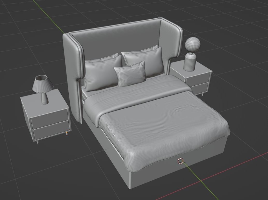Modern Bed Design 03 3D model_4