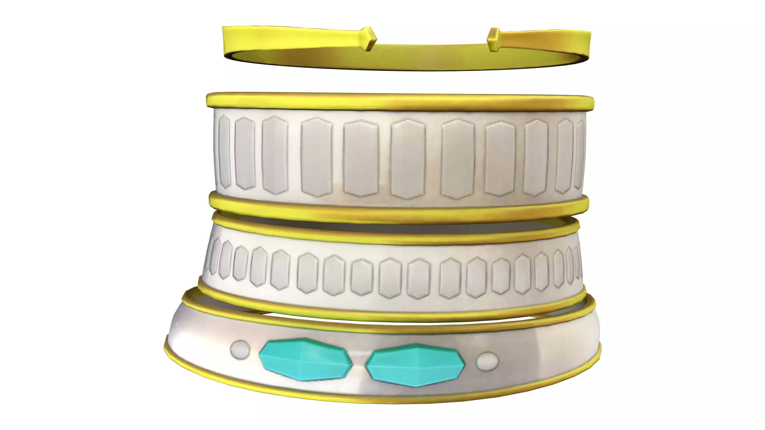 Very Stylish Gemstones Gold White Metal Mix Modern Mood Bracelet Low-poly 3D model