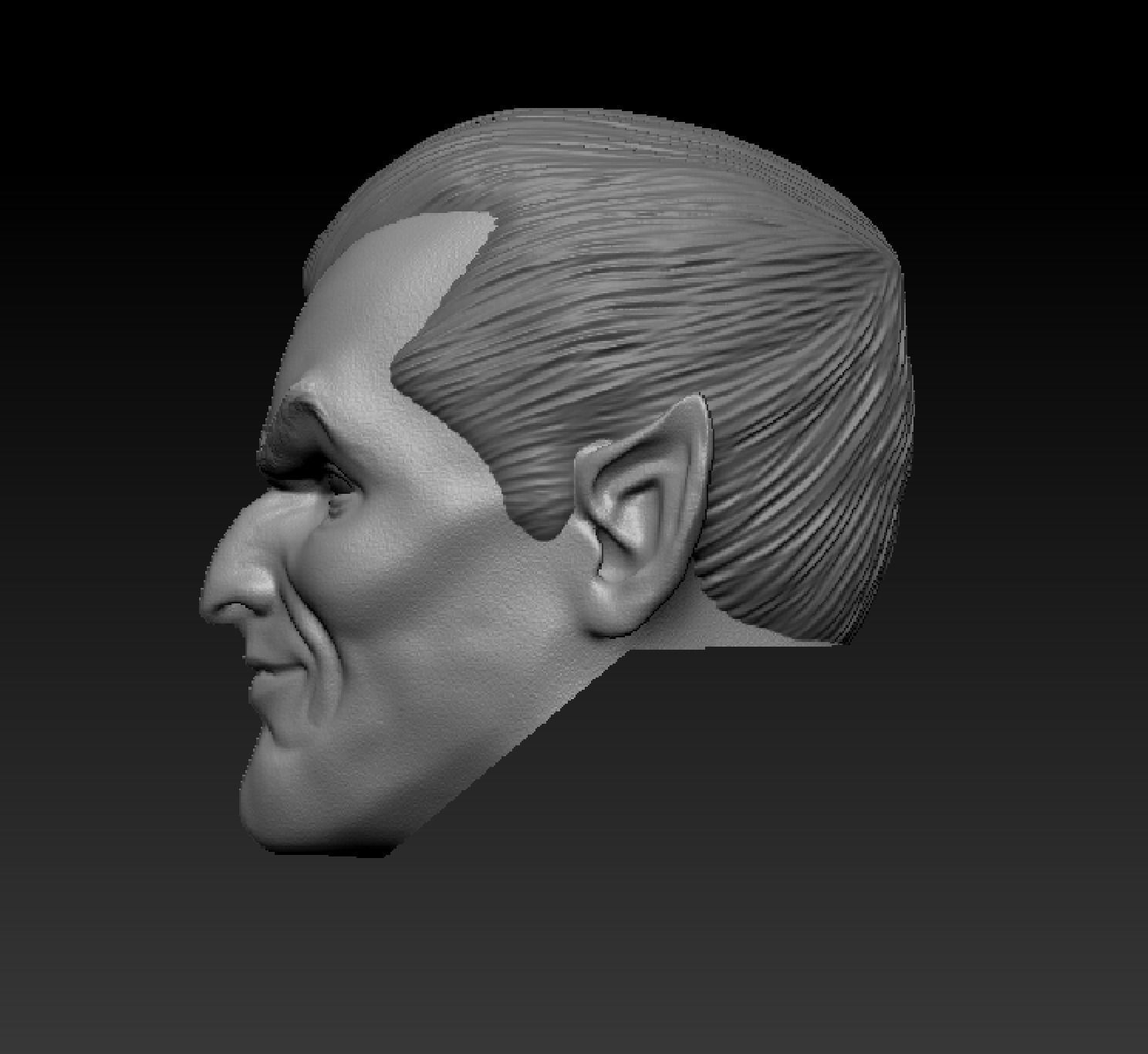 BA Head Smiling  3D print model_1