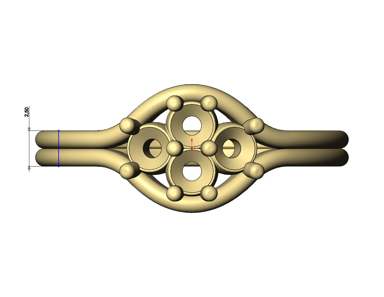  Split shank 3mm diamonds cluster ring US sizes 6 7 8 3D print model_8