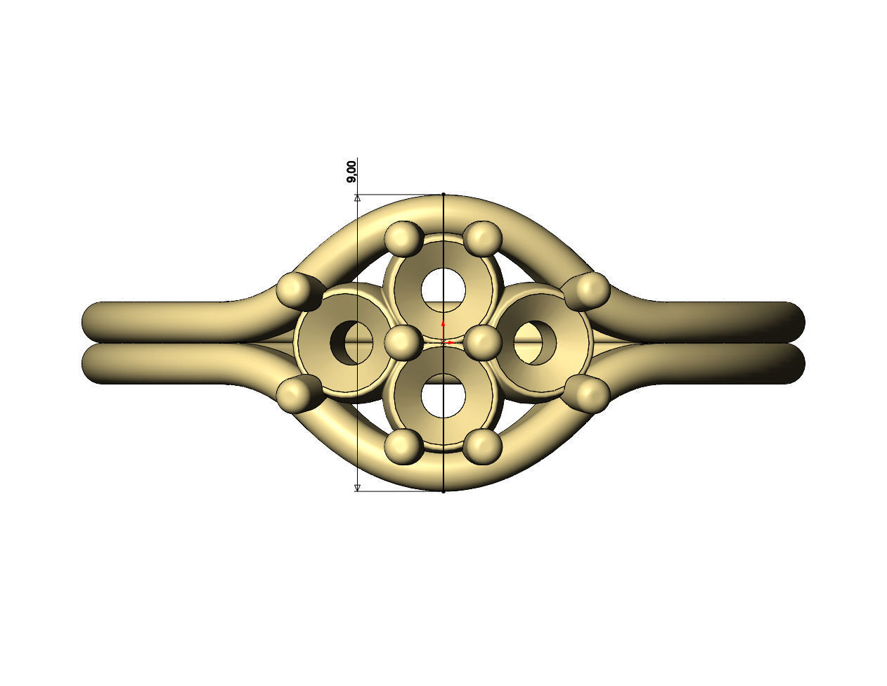  Split shank 3mm diamonds cluster ring US sizes 6 7 8 3D print model_7