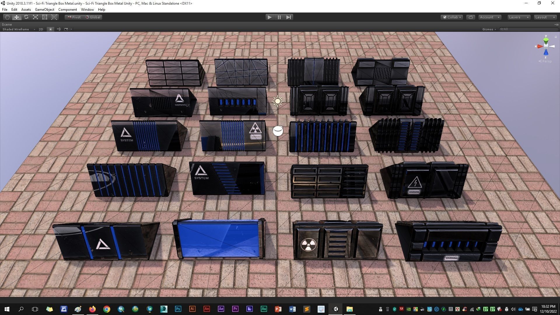 Sci-Fi Triangle Box Metal Low-poly 3D model_22